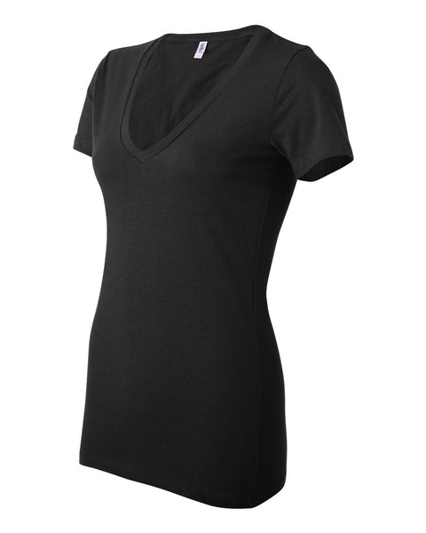 Jesus I Give You Me - Women's Jersey T-Shirt - Medium - Deep V-neck - Black - BC6035