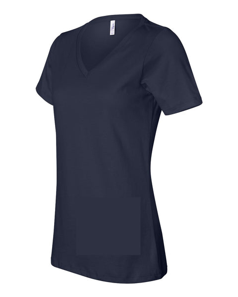 Jesus I Give You Me - Women's Short Sleeve T-Shirt - Medium, Relaxed Fit, V-neck - Navy - BC6405