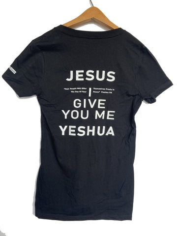 Jesus I Give You Me - Women's Jersey T-Shirt - Medium - Deep V-neck - Black - BC6035