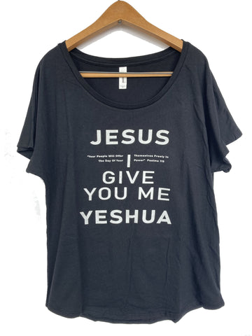 Jesus I Give You Me - Women's Dolman Short Sleeve T-Shirt - Medium - Black - NL1560